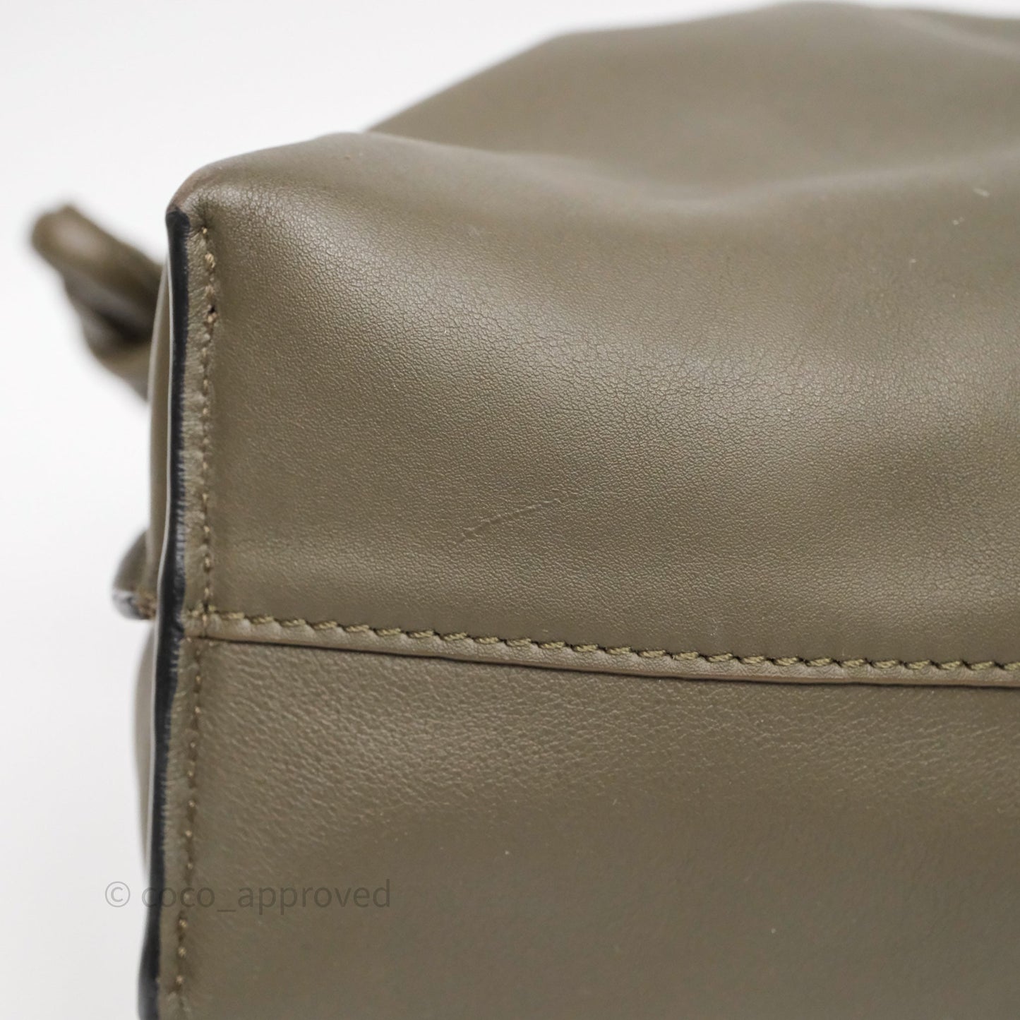Loewe Flamenco Clutch Medium in Nappa Calfskin Dark Khaki Green