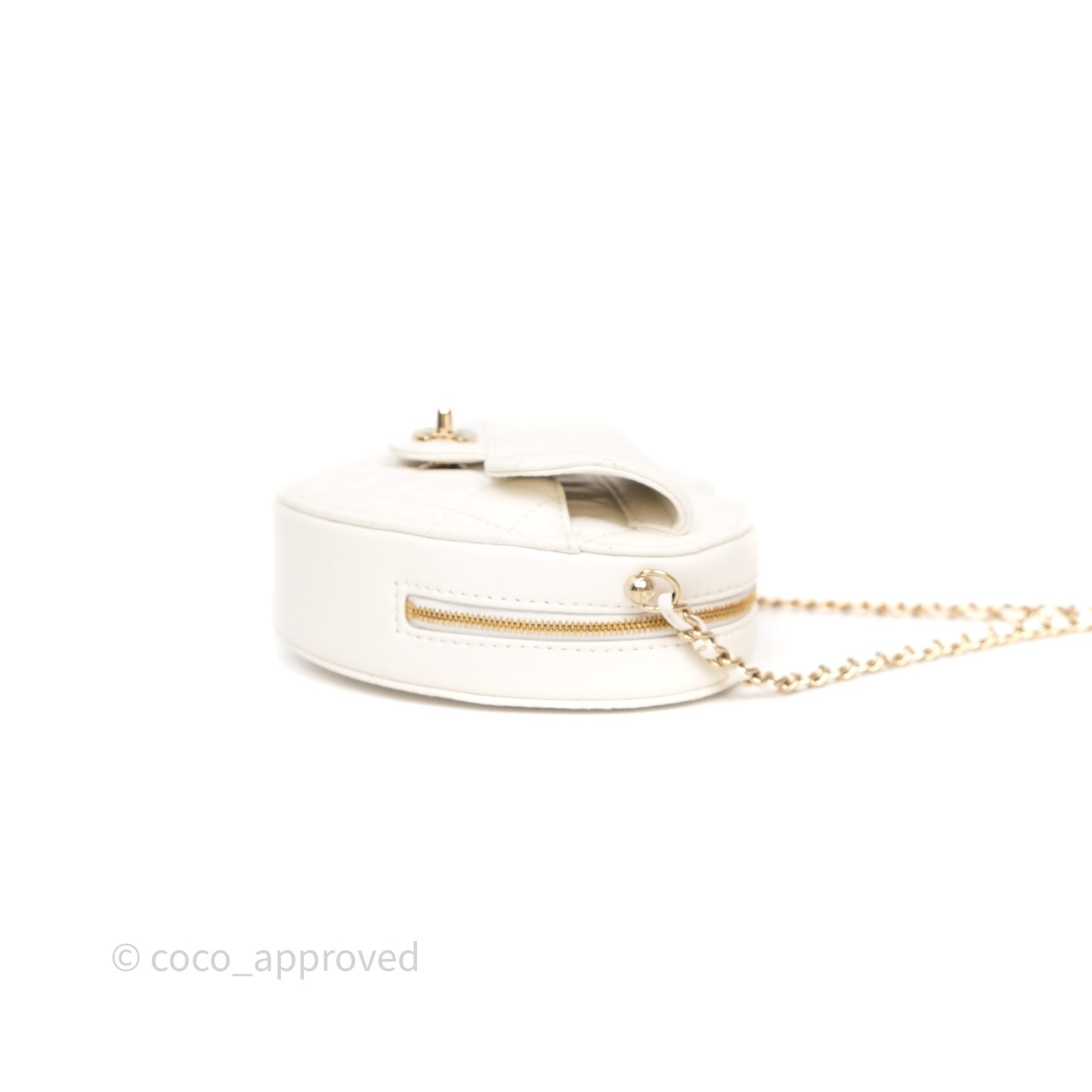 Chanel Large Heart Bag White Lambskin Gold Hardware