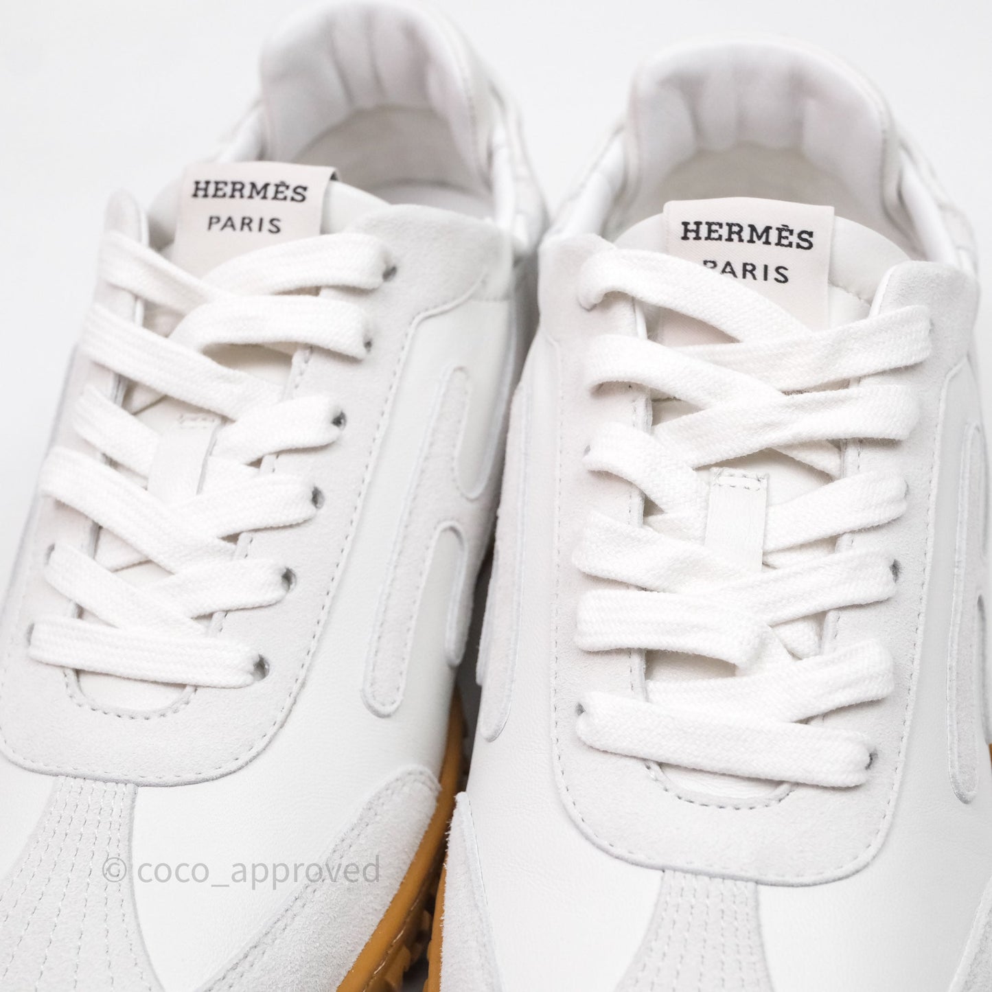 Hermès Sneaker Femme Jet Nappa/ Chevre Velours Blanc Size 37