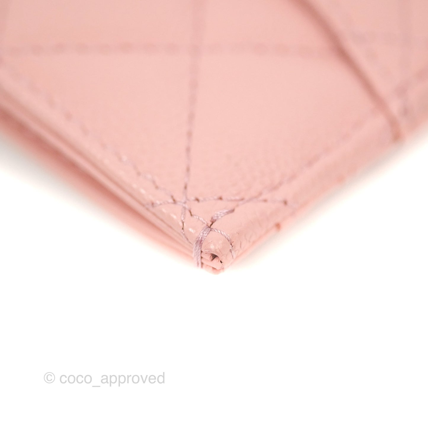 Chanel CC Resin Stone Card Holder Pink Caviar 23K