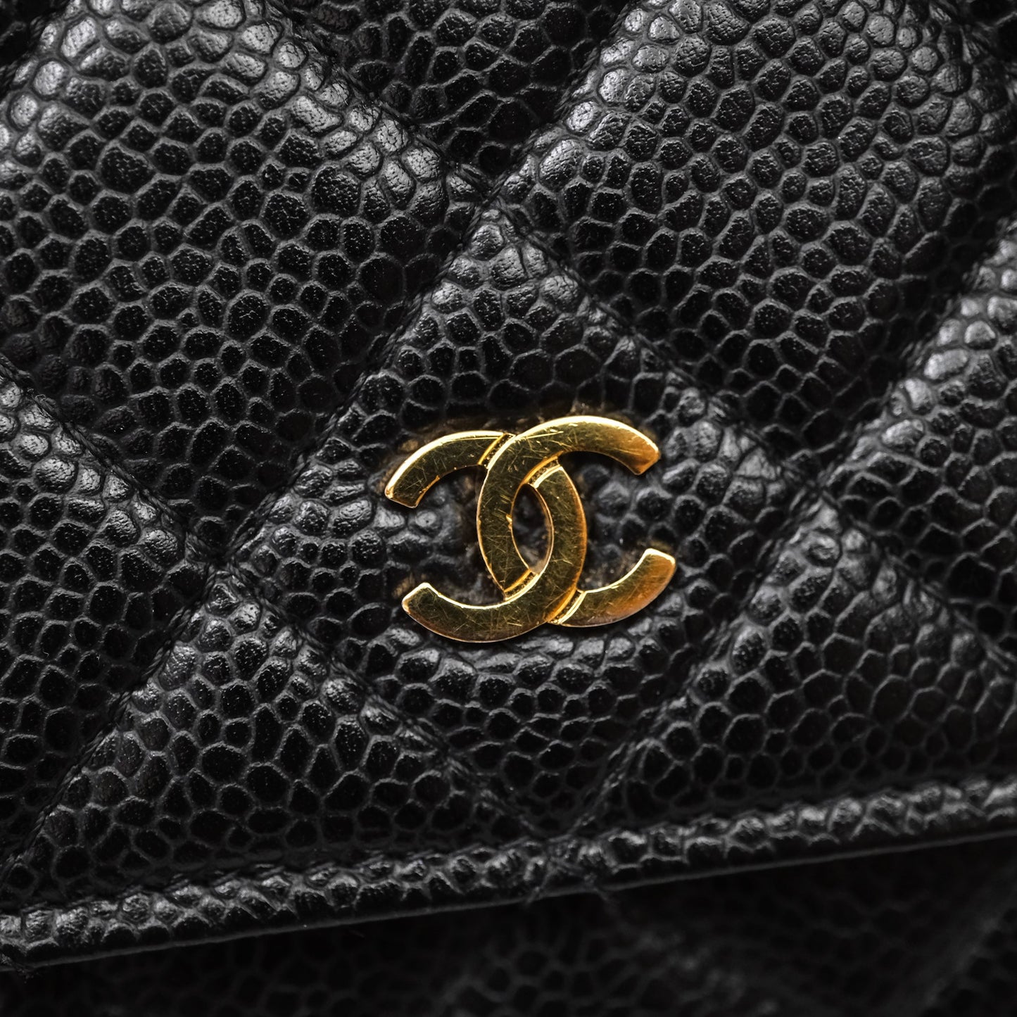 Chanel Quilted WOC Black Caviar Gold Hardware