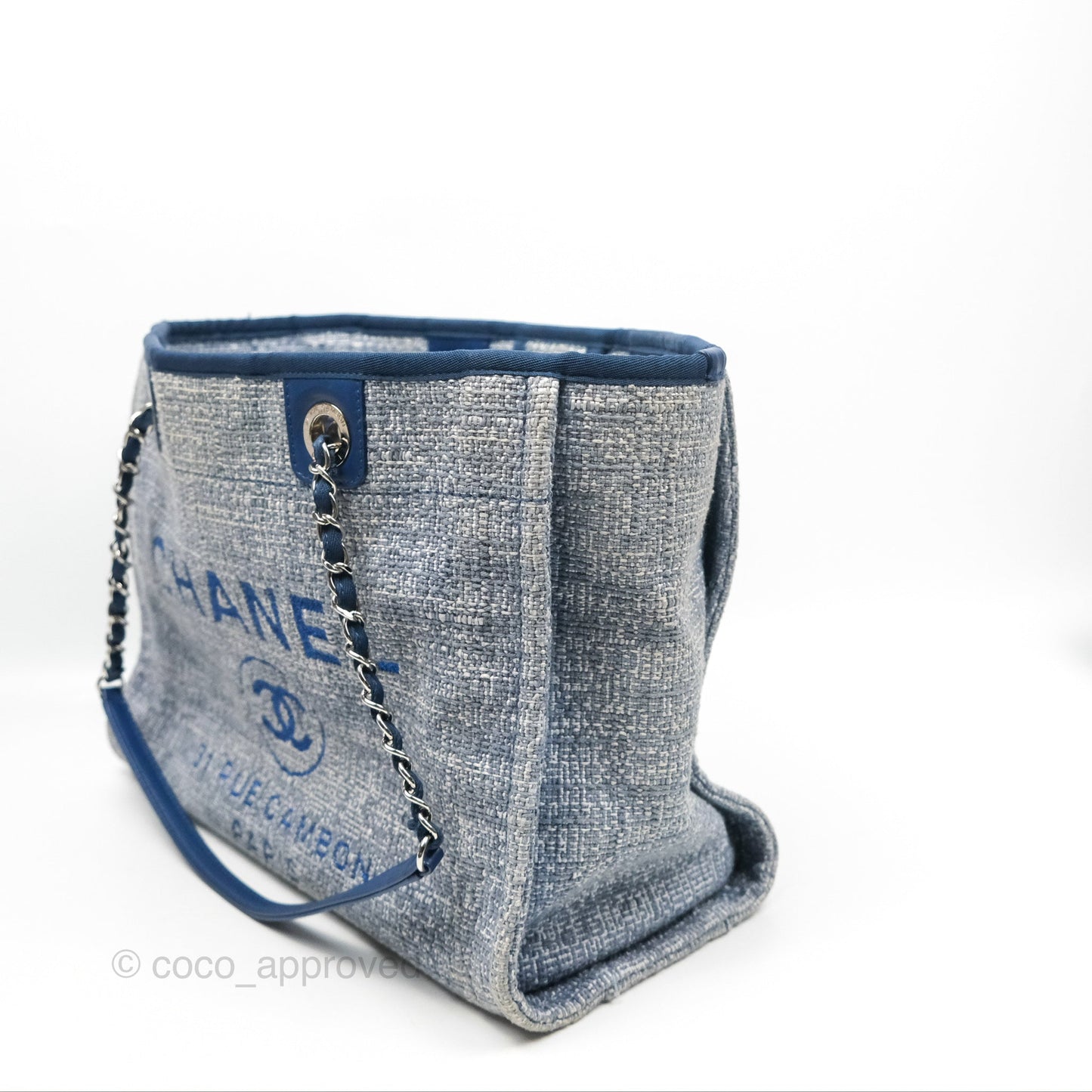 Chanel Medium Deauville Tote Blue Canvas