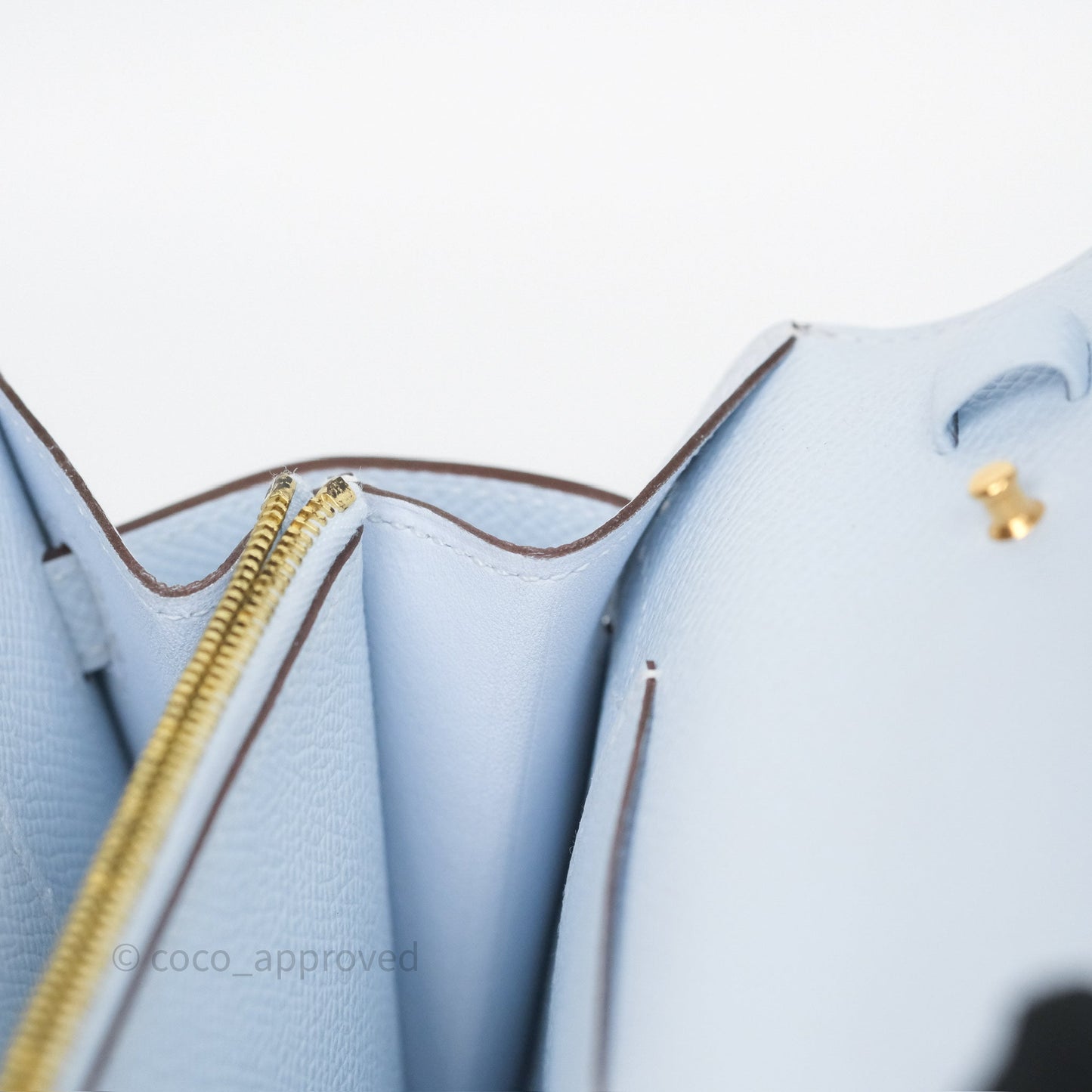 Hermès Kelly To Go Wallet Bleu Brume T0 Epsom Gold Hardware