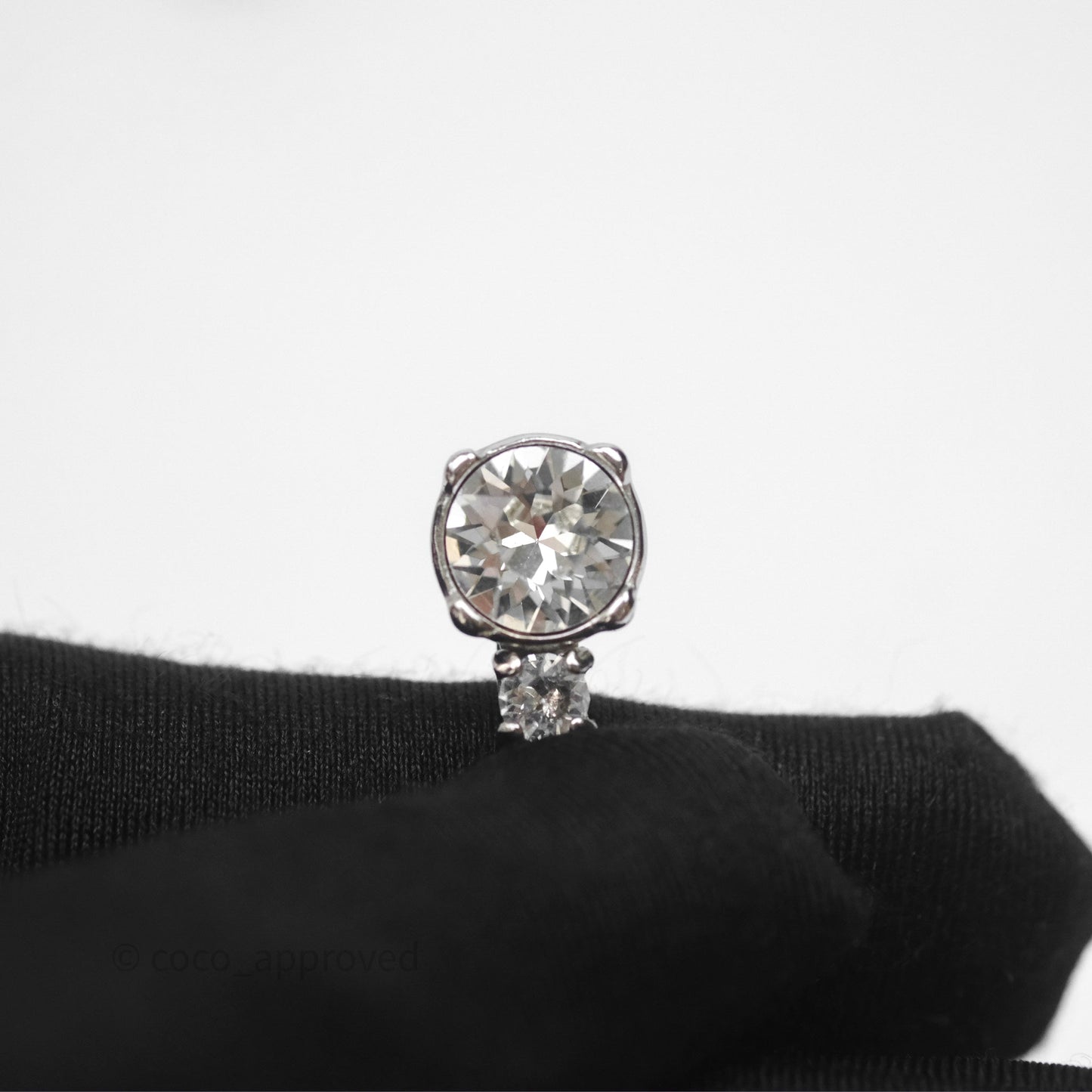 Chanel Crystal CC Star Drop Earrings Sliver Tone 20P