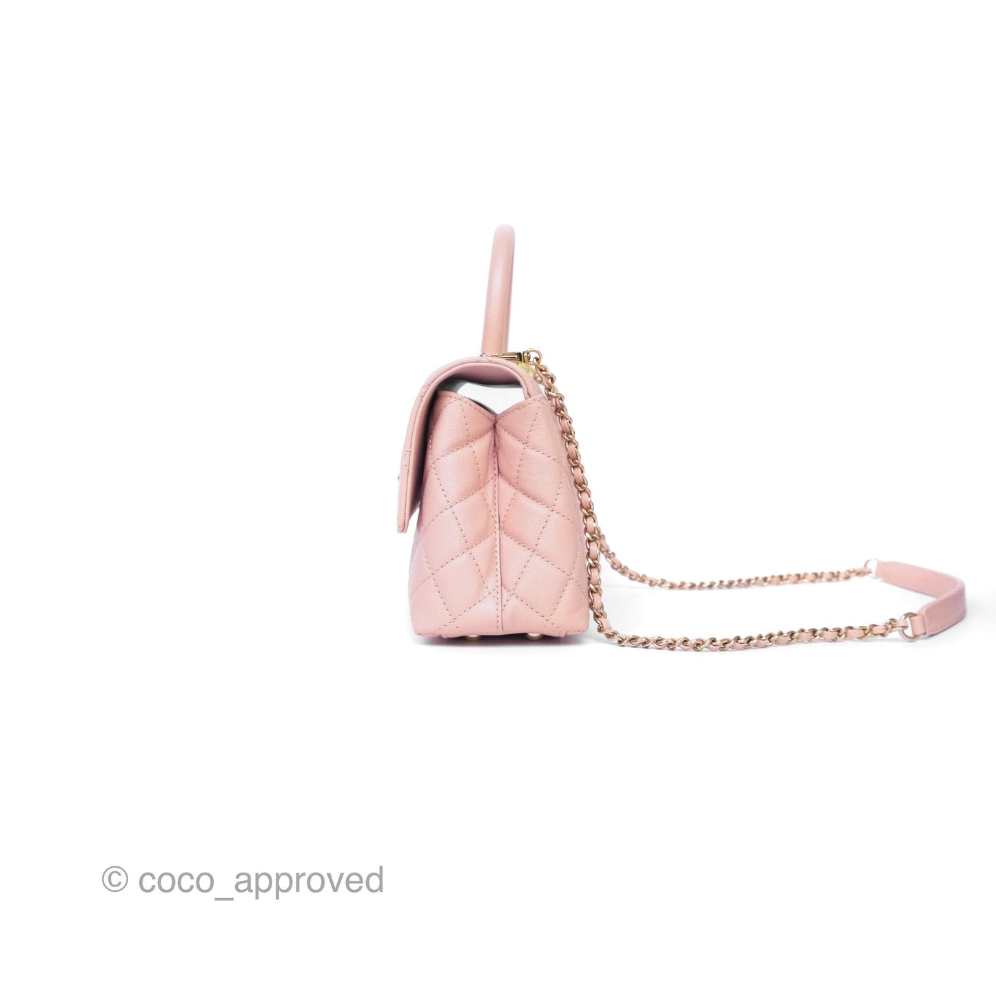 Chanel Small Coco Handle Pink Caviar Gold Hardware