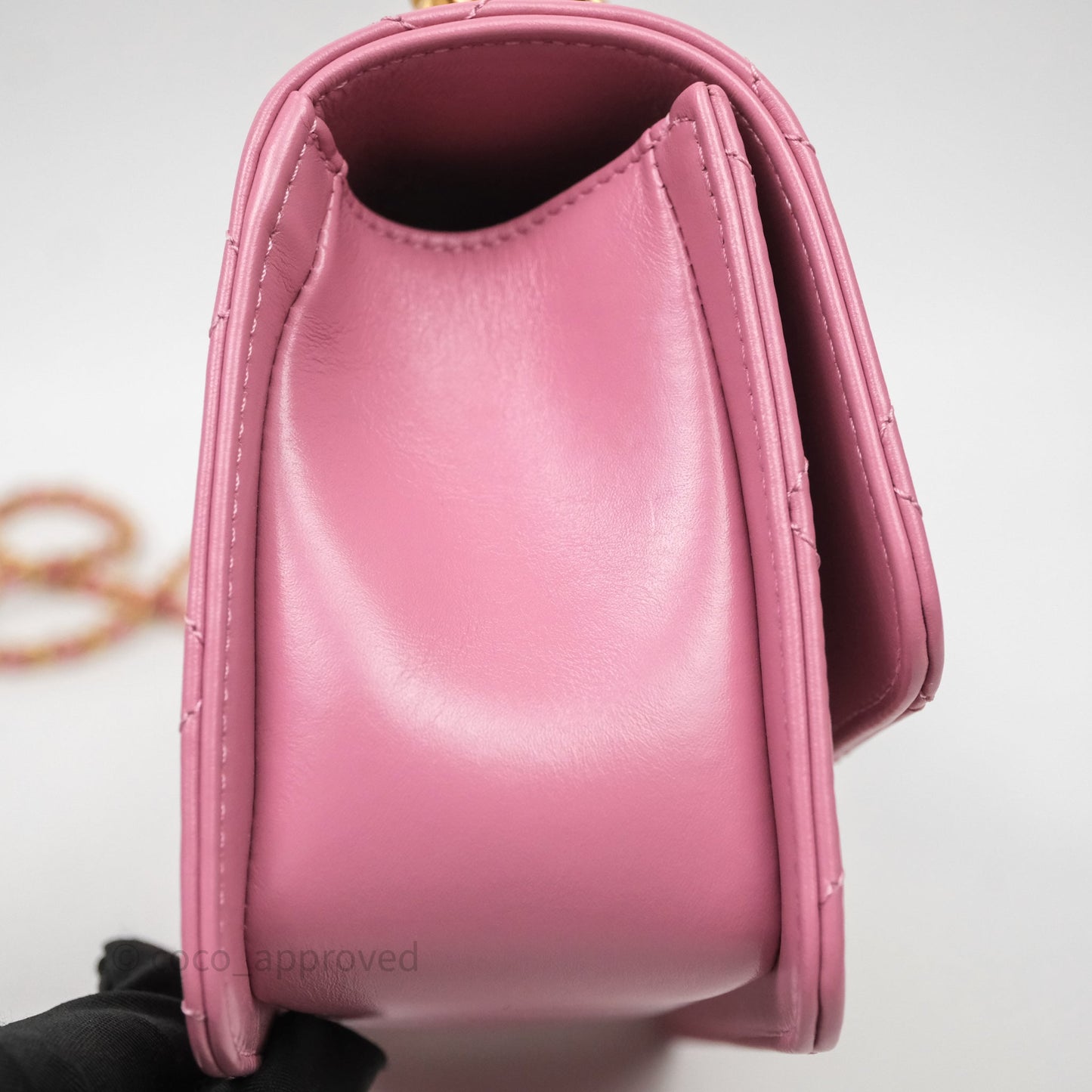 Chanel Quilted Mini Perfect Fit Adjustable Pink Calfskin Gold Hardware