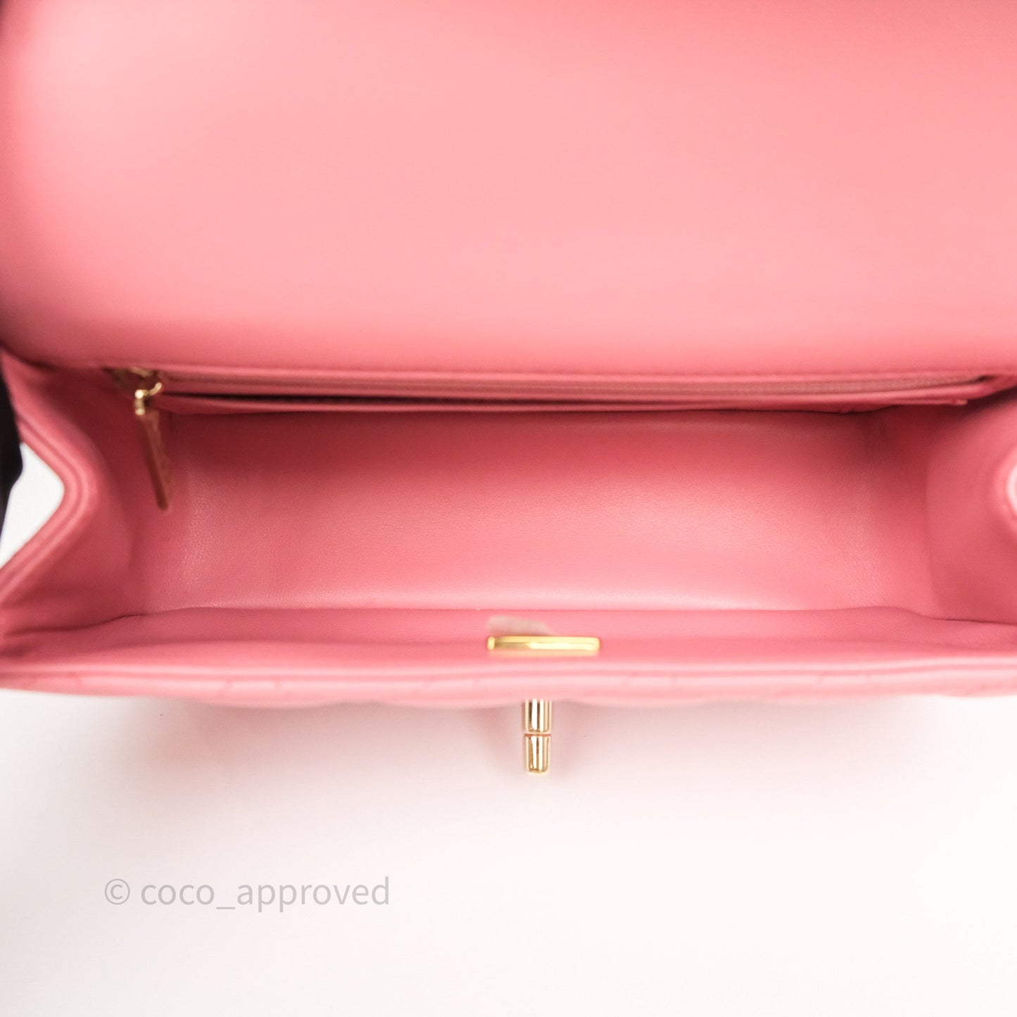 Chanel Top Handle Mini Rectangular Flap Pink Lambskin Gold Hardware