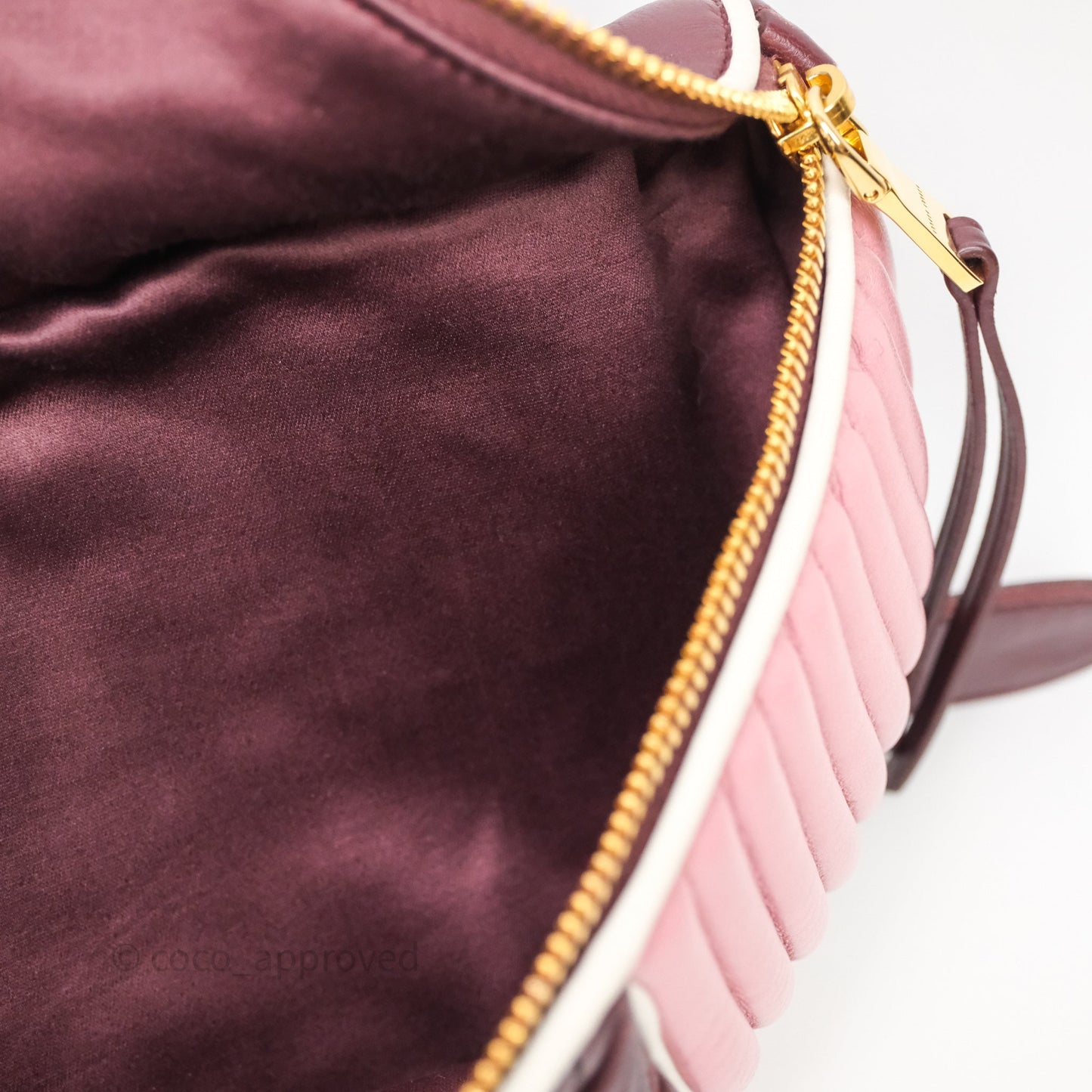 Miu Miu Bumbag Burgundy/Pink Gold Hardware