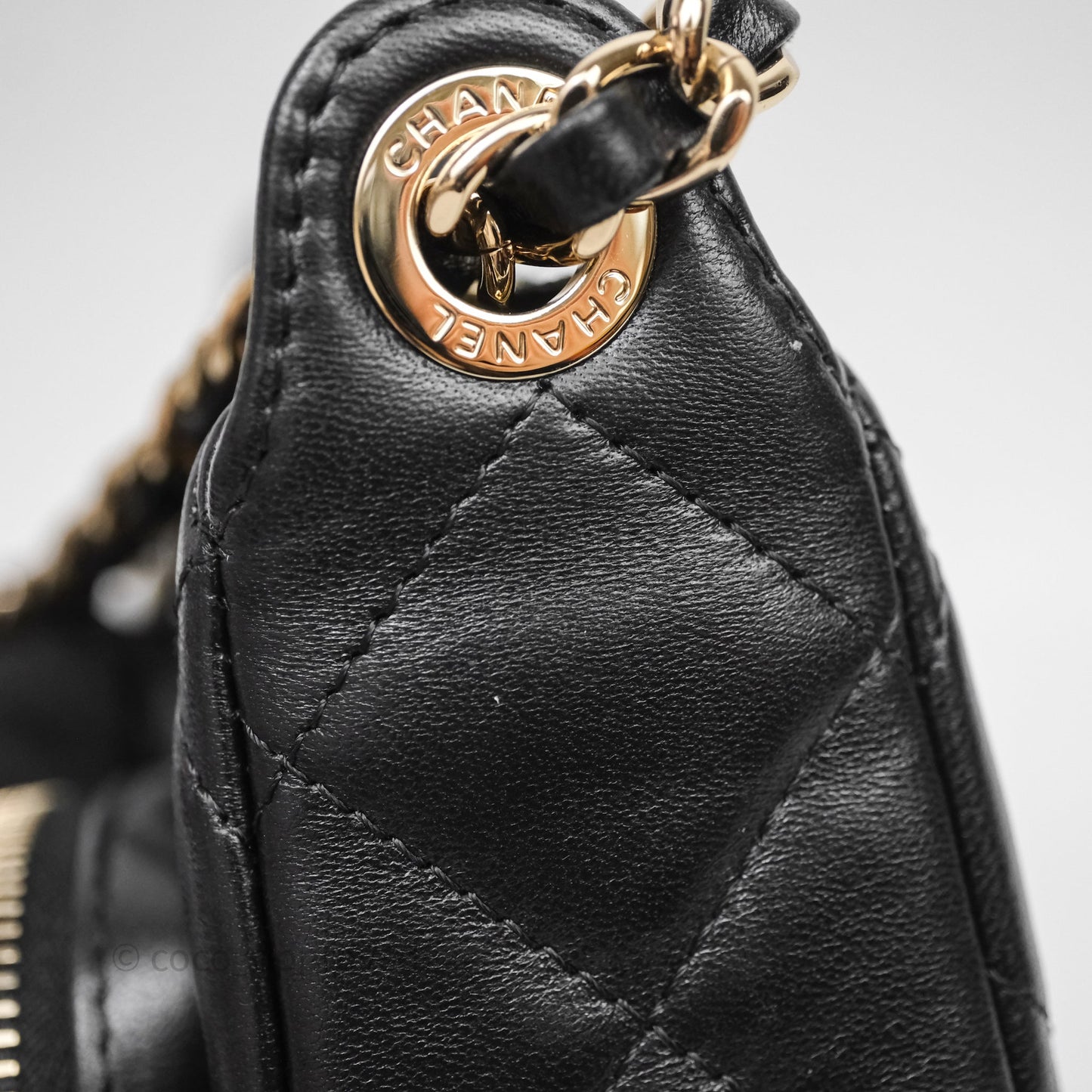 Chanel Camera Bag Black Lambskin Gold Hardware 25C