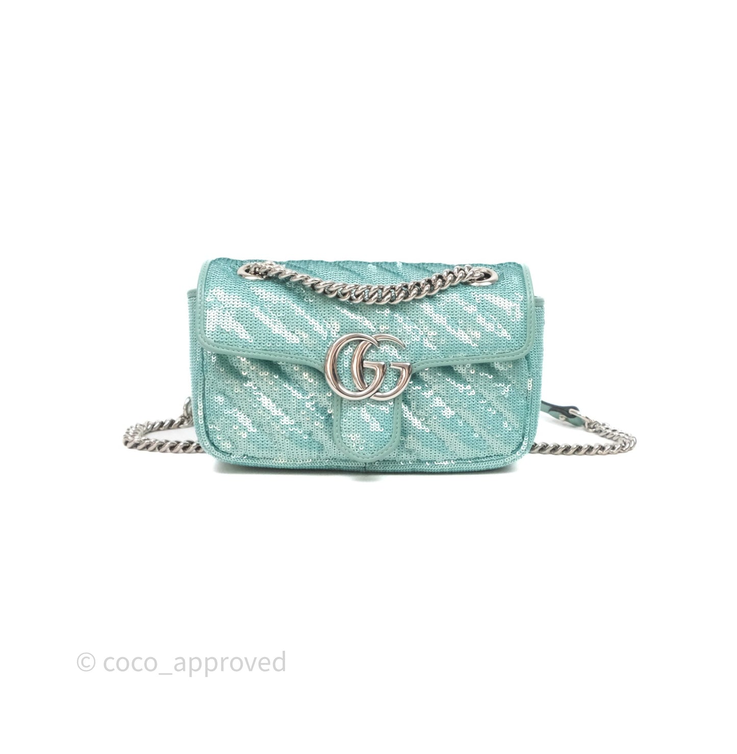Gucci Mini Marmont Small Sequin Silver Hardware