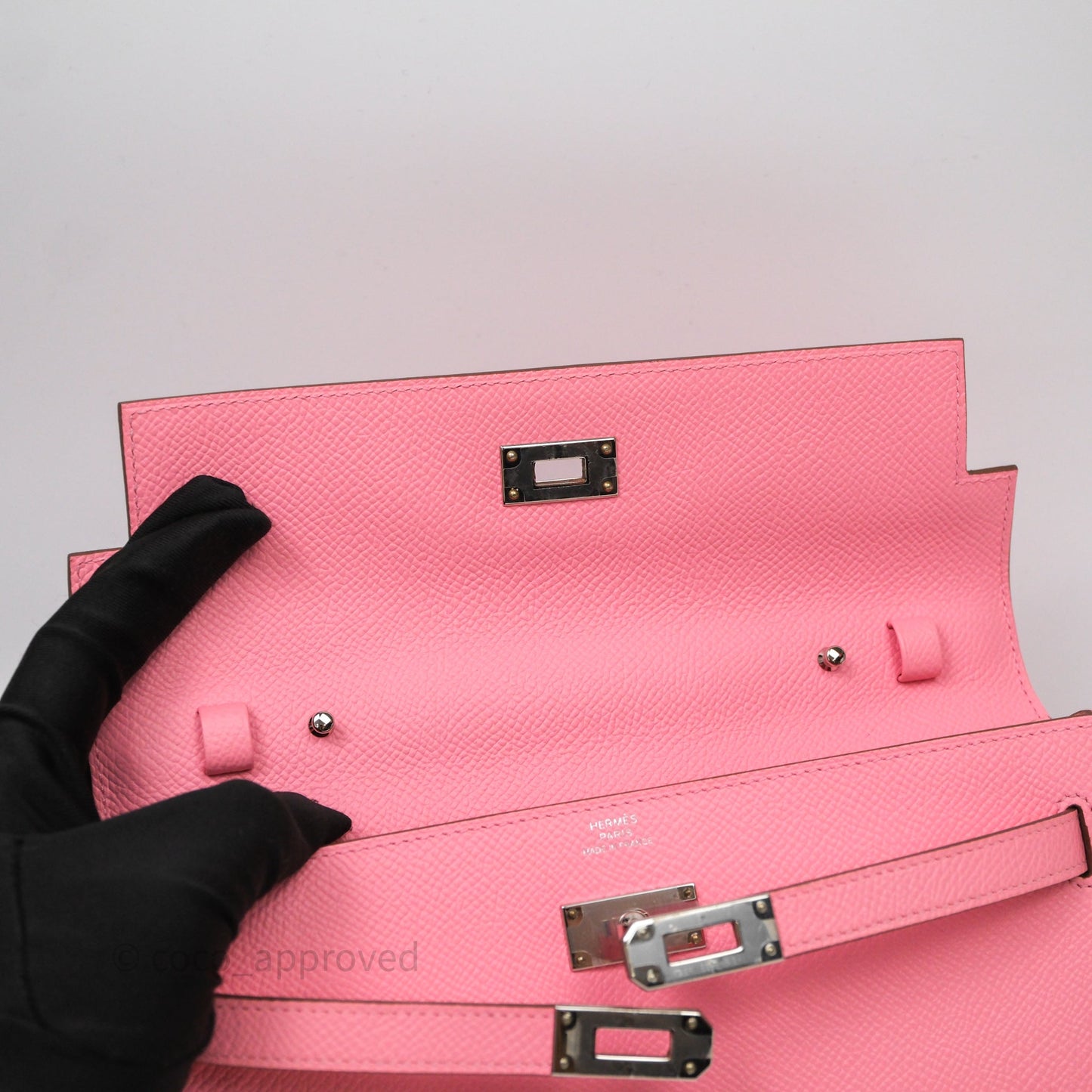 Hermès Kelly To Go Wallet Rose Confetti Epsom Palladium Hardware
