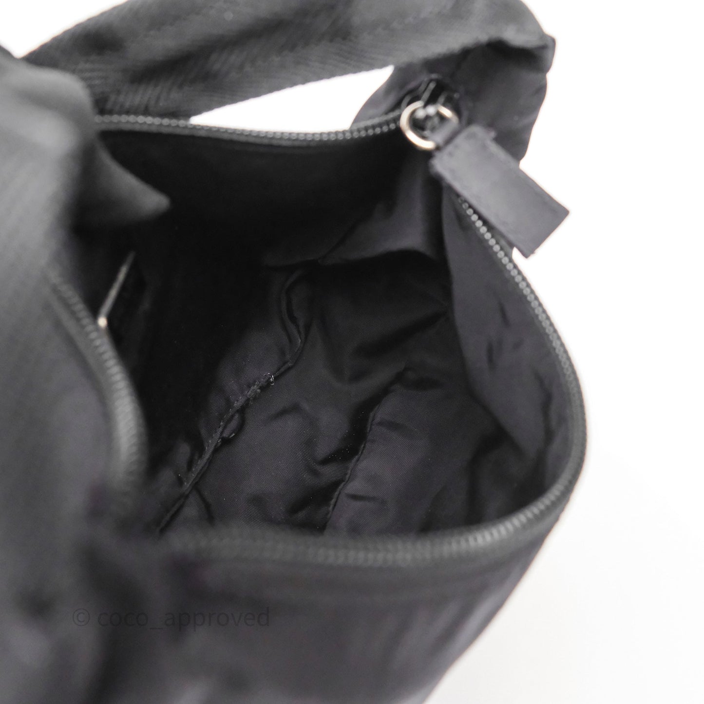 Prada Vintage Mini Bag Black Nylon Silver Hardware