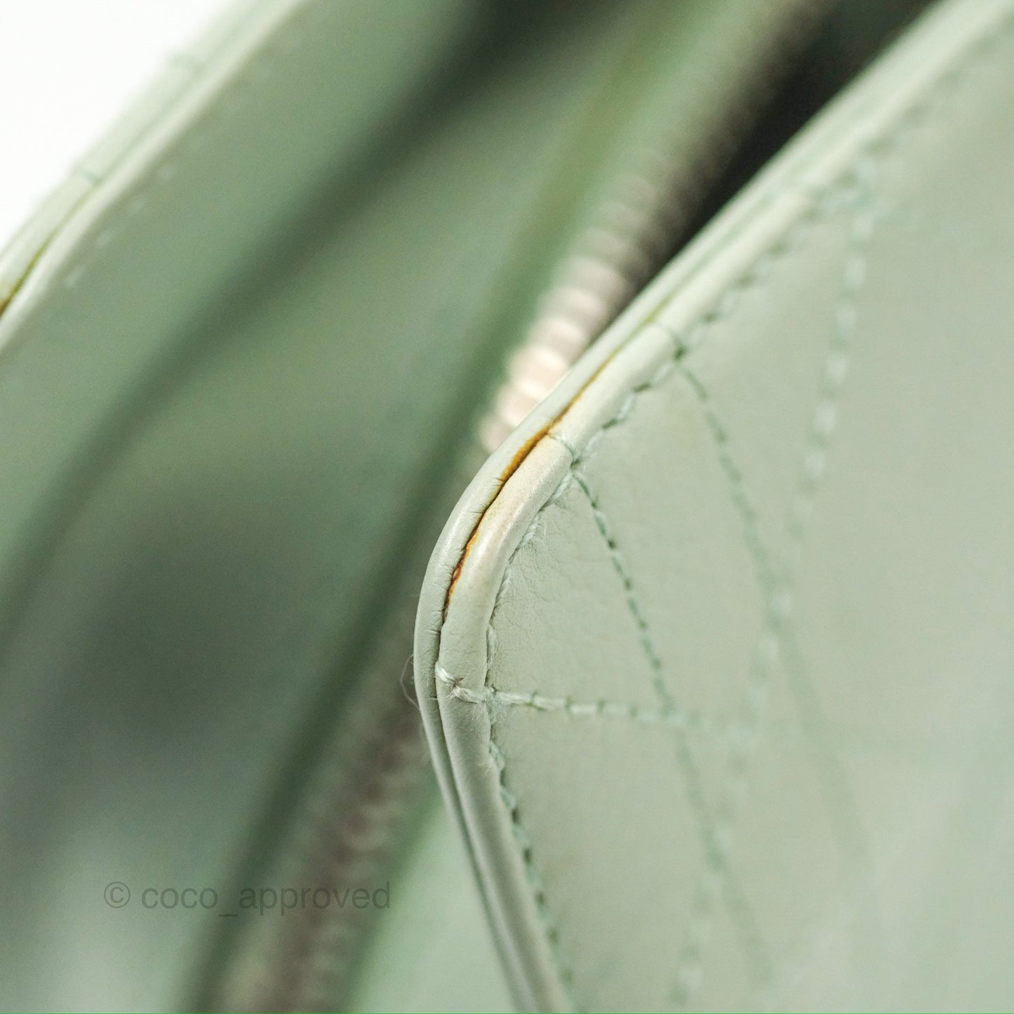 Dior East West Lady Dior Mint Green Calfskin Silver Hardware