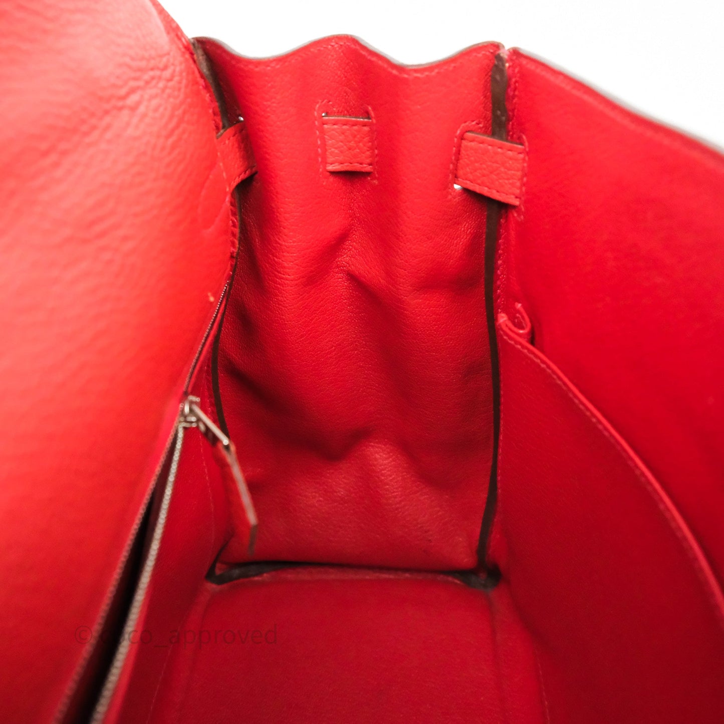 Hermès Kelly 35 Retourne Red Togo Palladium Hardware