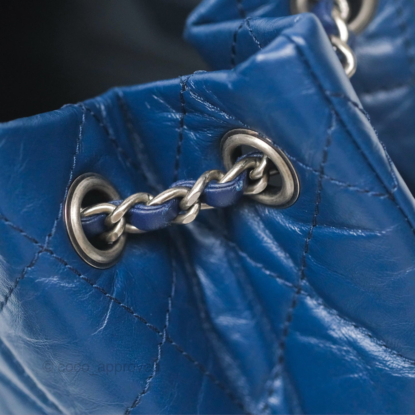 Chanel Small Gabrielle Backpack Navy Aged Calfskin