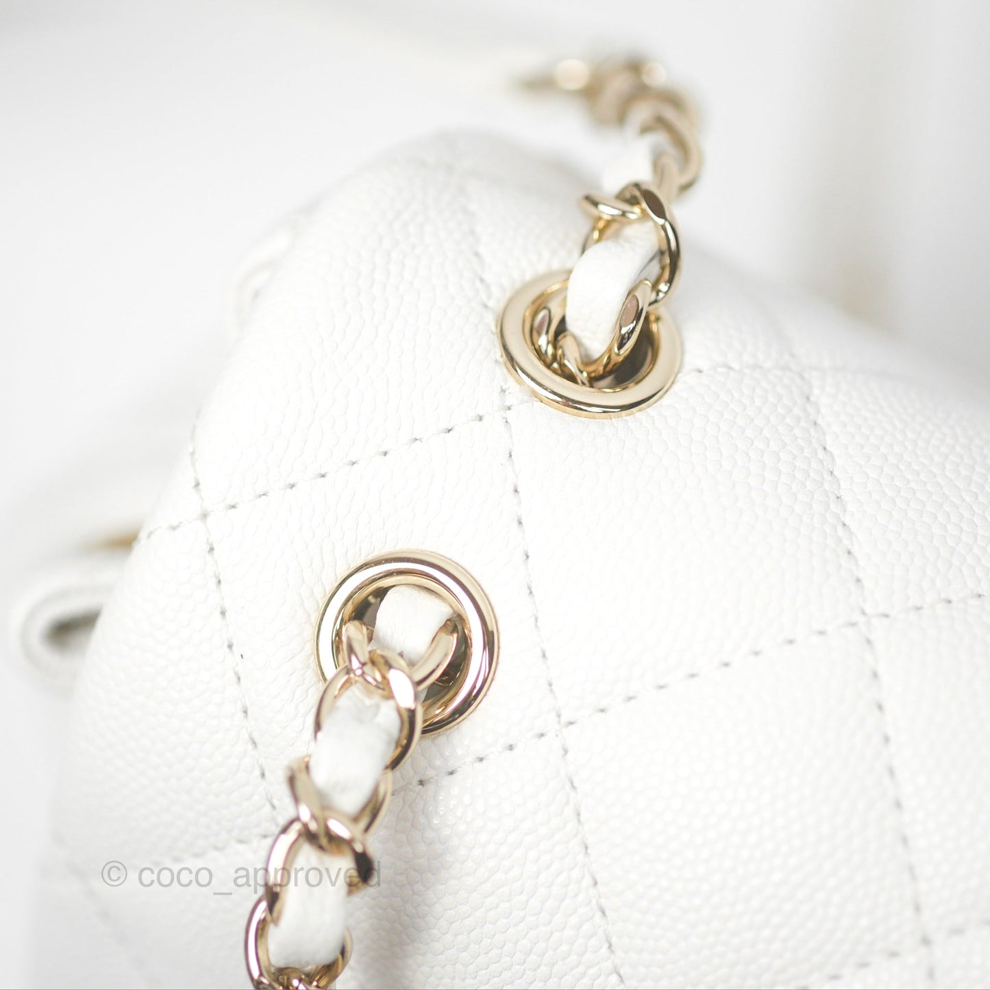Chanel Mini Urban Spirit Backpack White Caviar Gold Hardware 23S