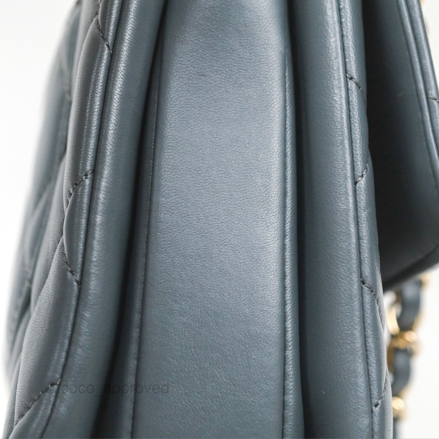 Chanel Small Trendy CC Grey Blue Lambskin Gold Hardware