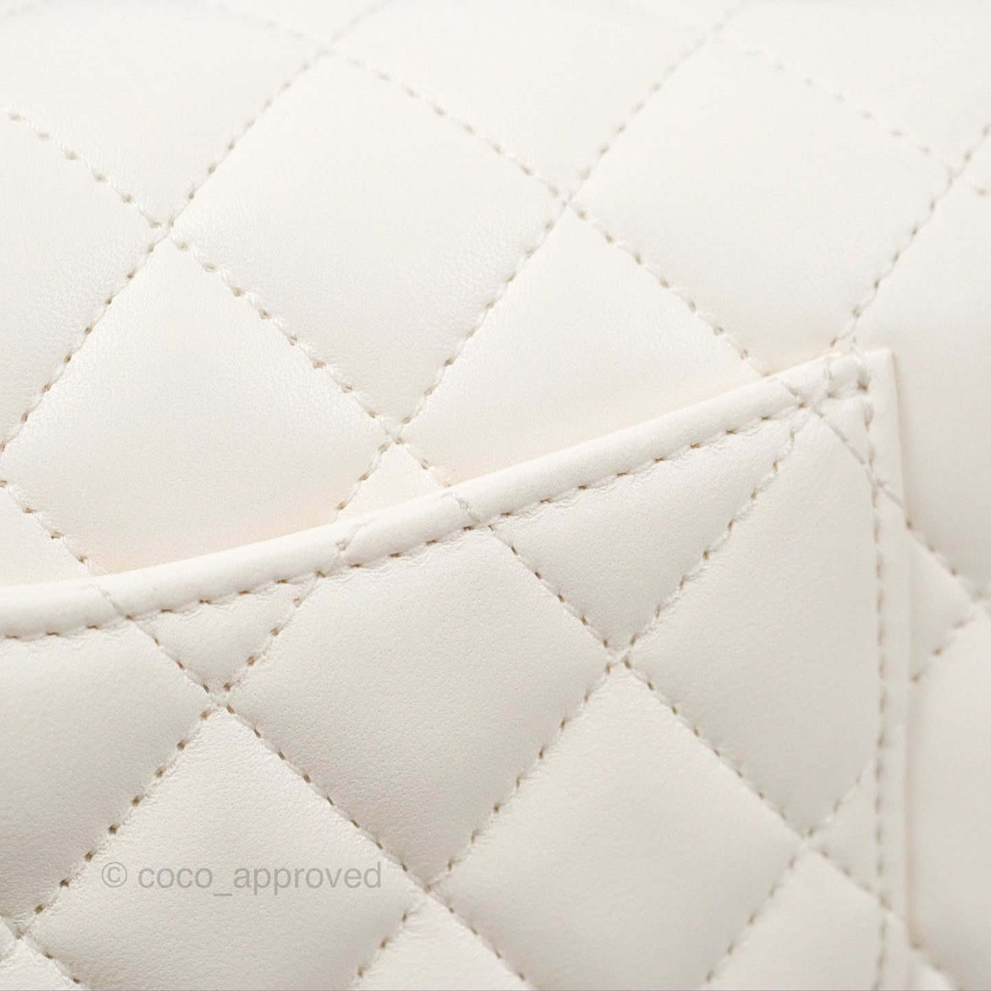 Chanel Mini Flap Bag with Coco Heart Chain White Lambskin Aged Gold Hardware