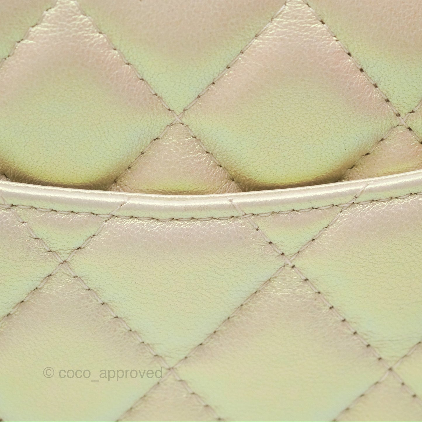 Chanel Quilted Wallet on Chain WOC Iridescent Ivory Gold Hardware 20A