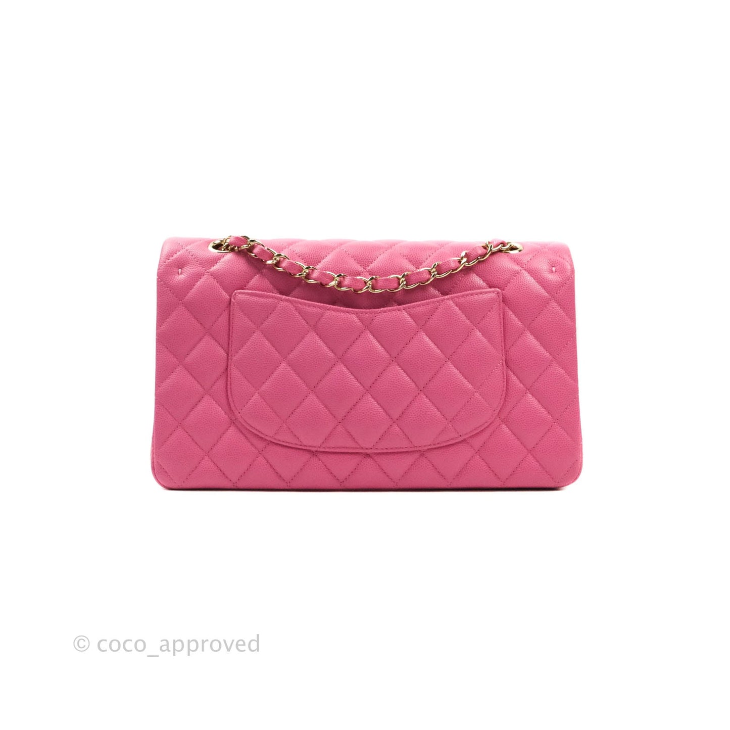 Chanel Classic M/L Medium Double Flap Pink Caviar Gold Hardware