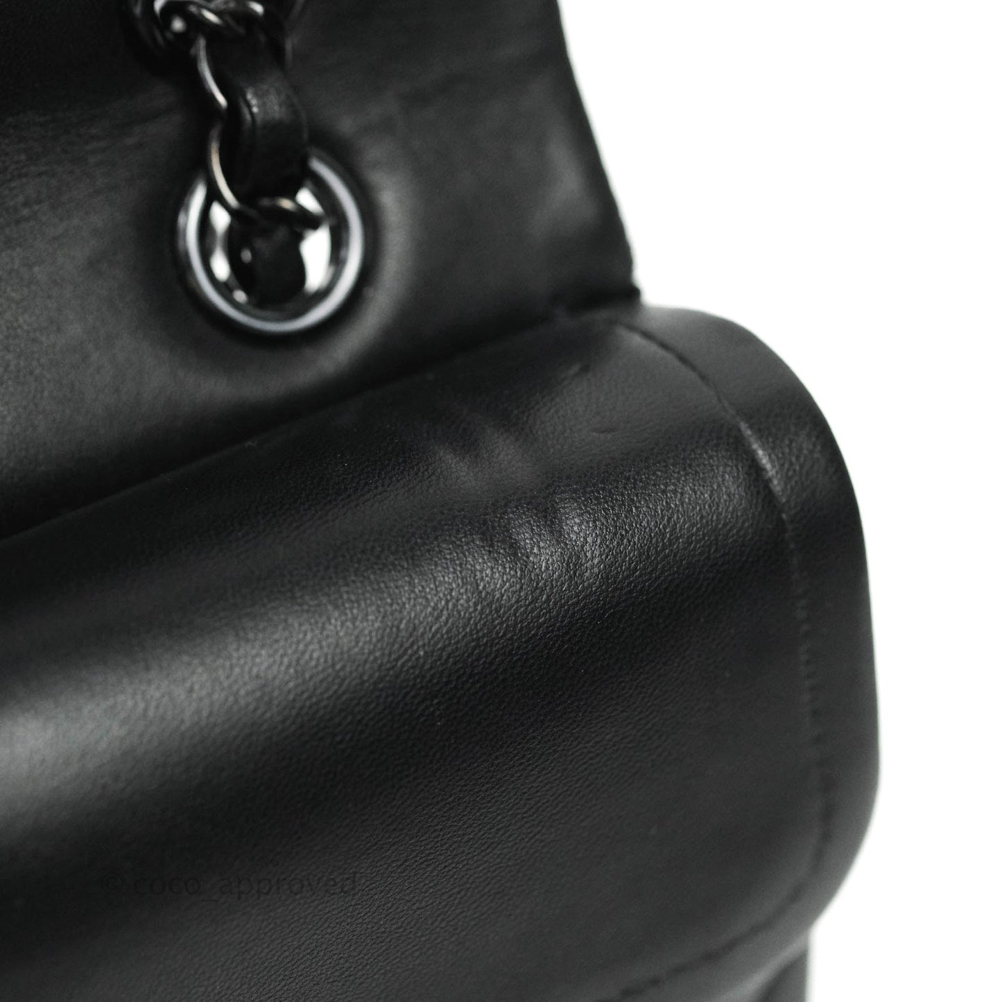 Chanel Classic Chevron M/L Medium Double Flap So Black Lambskin