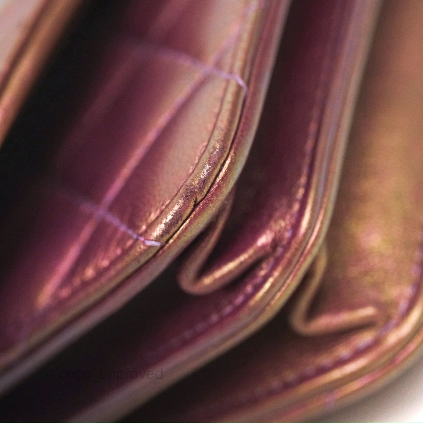 Chanel Quilted Mini Wallet on Chain WOC Iridescent Purple Gold Hardware