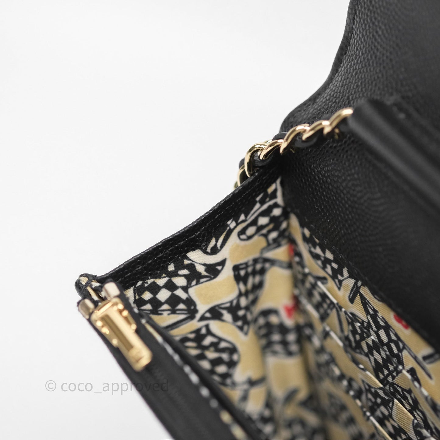 Chanel Wallet On Chain WOC Black Caviar Gold Hardware 23C