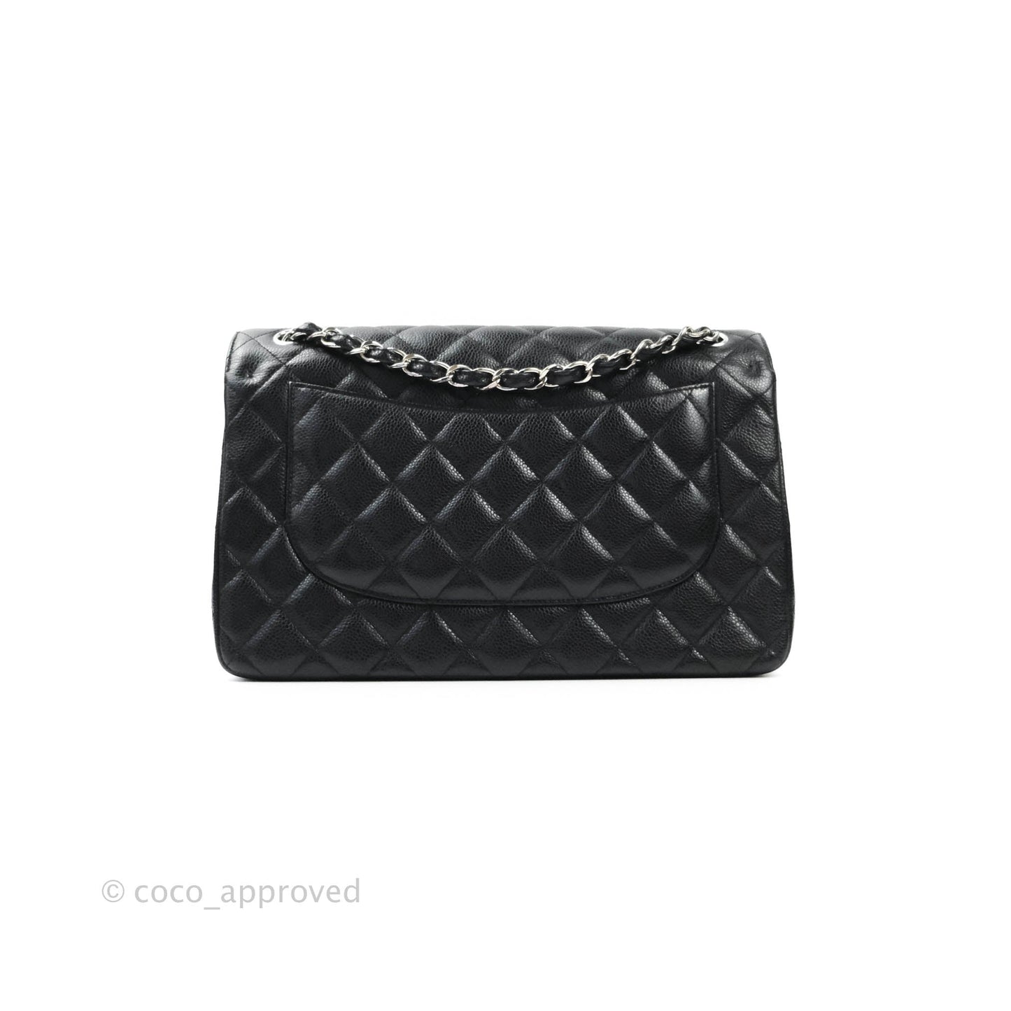 Chanel Jumbo Double Flap Black Caviar Silver Hardware⁣⁣