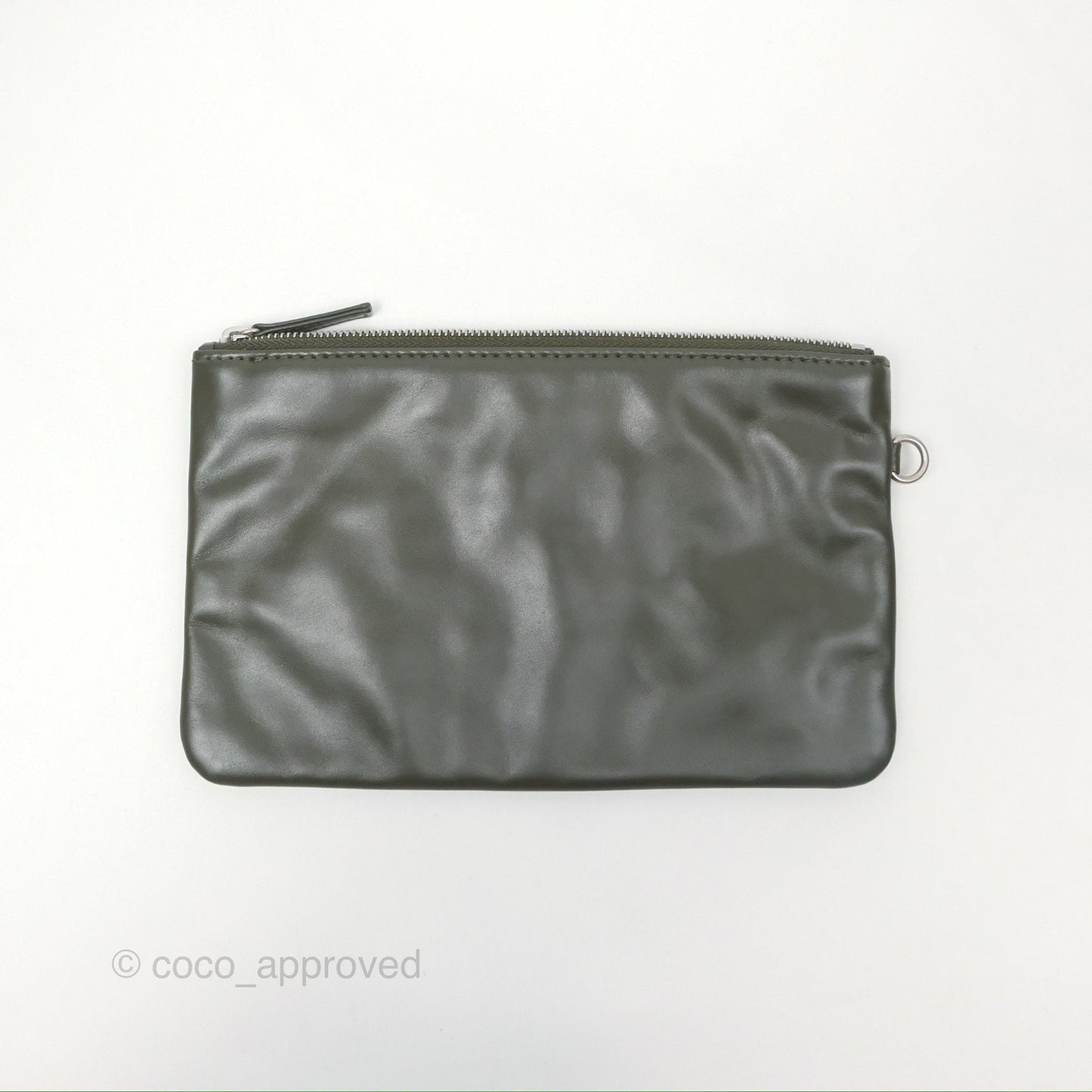 Chanel 22 Medium Green Shiny Calfskin Ruthenium Hardware