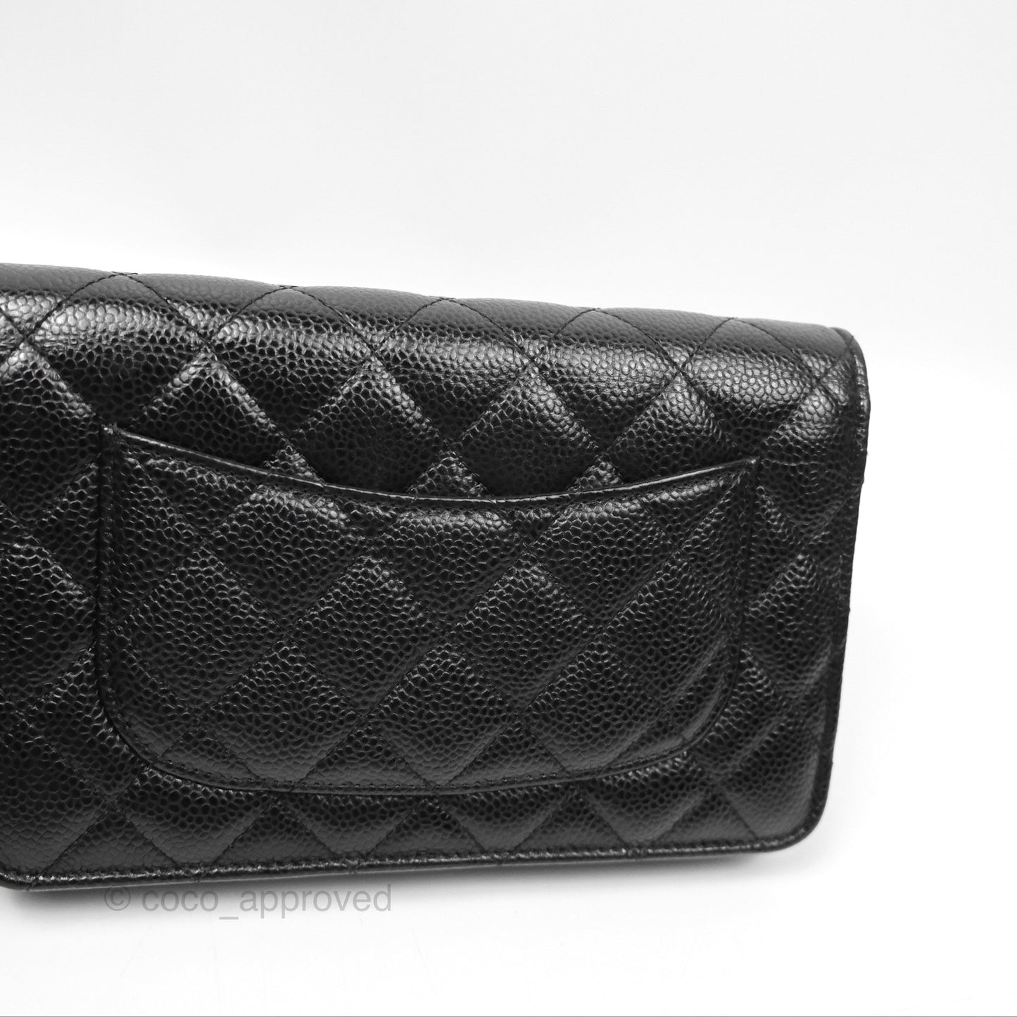 Chanel Classic Quilted Wallet On Chain WOC Black Caviar Gold Hardware