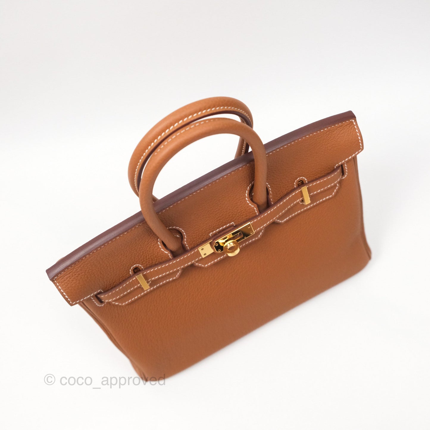 Hermes Retourne Birkin 25 Gold 37 Togo Gold Hardware