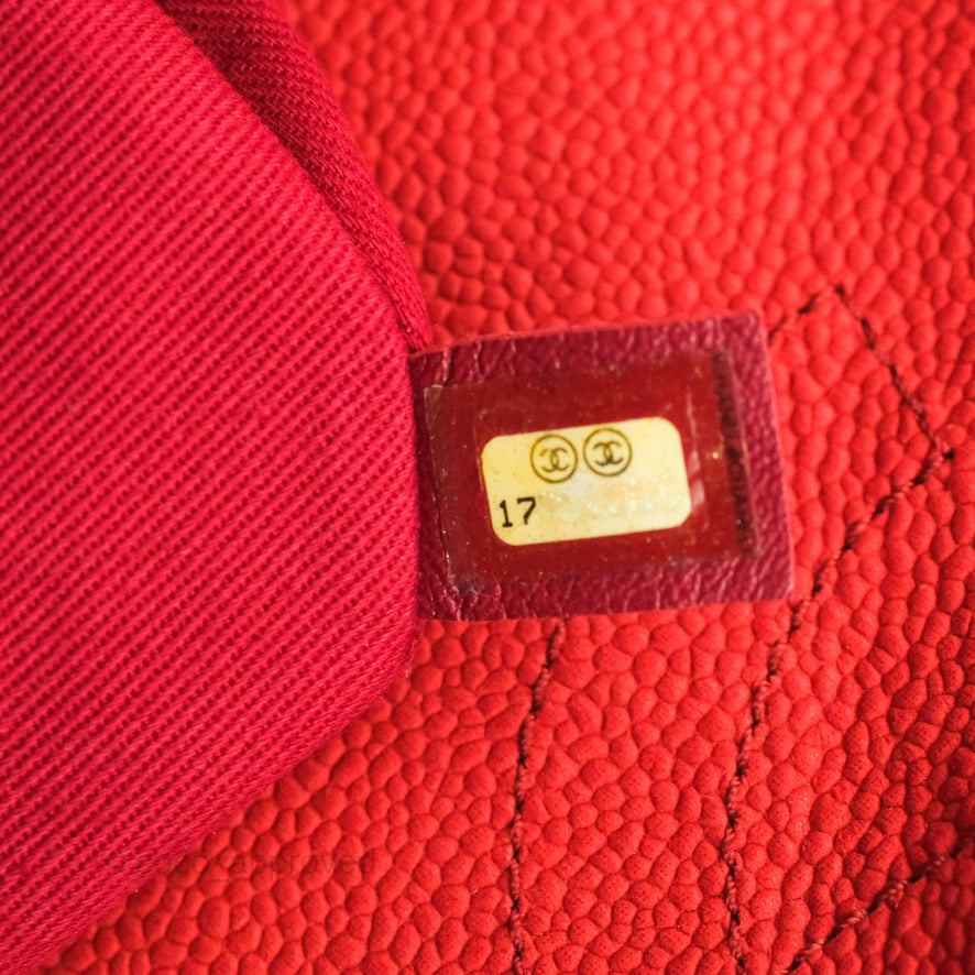 Chanel Country Chic Messenger Flap Bag Red Matte Caviar Ruthenium Hardware