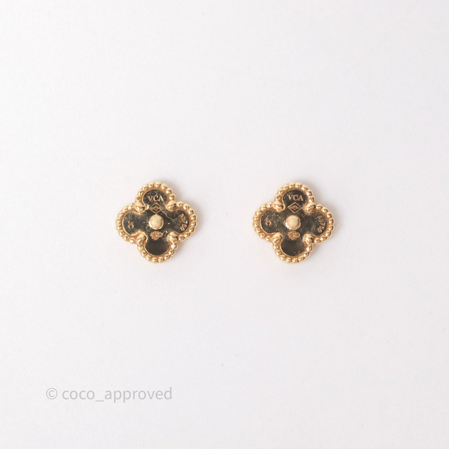 Van Cleef & Arpels Sweet Alhambra Earrings White Mother-of-pearl Yellow Gold