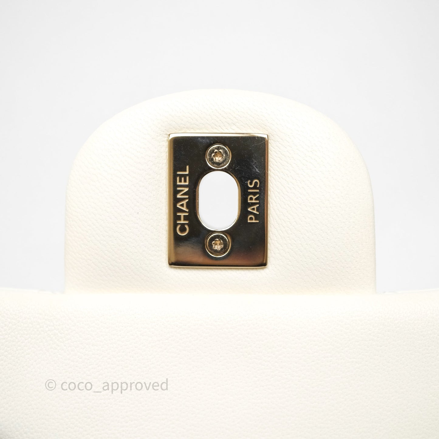 Chanel Quilted Mini Square White Lambskin Gold Hardware