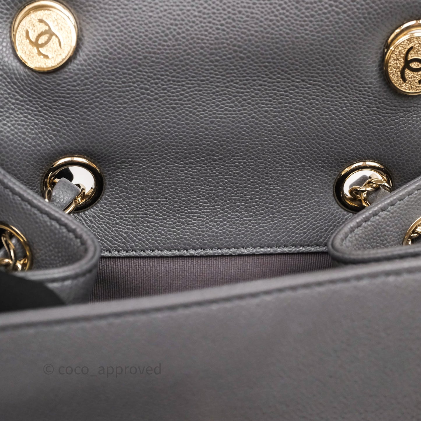 Chanel Small Duma Backpack Dark Grey Caviar Gold Hardware 23K