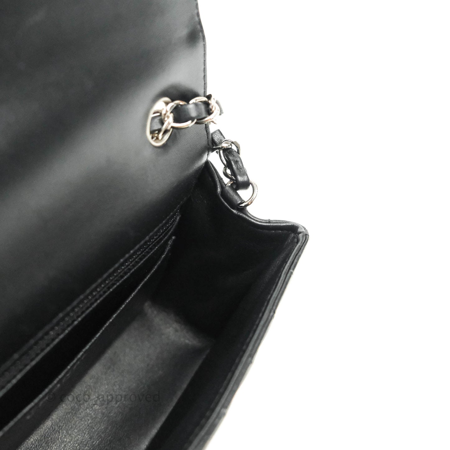 Chanel Classic Chevron Mini Rectangular Flap Black Lambskin Silver Hardware