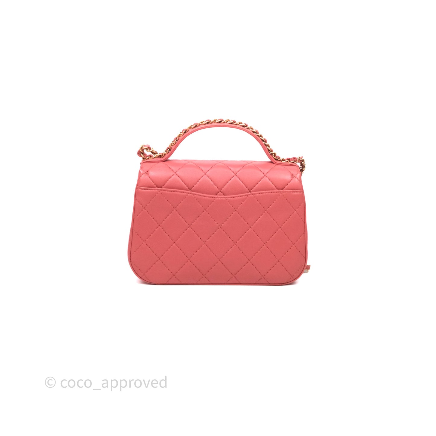 Chanel Quilted Chain Infinity Handle Bag Pink Lambskin Aged Gold Hardware