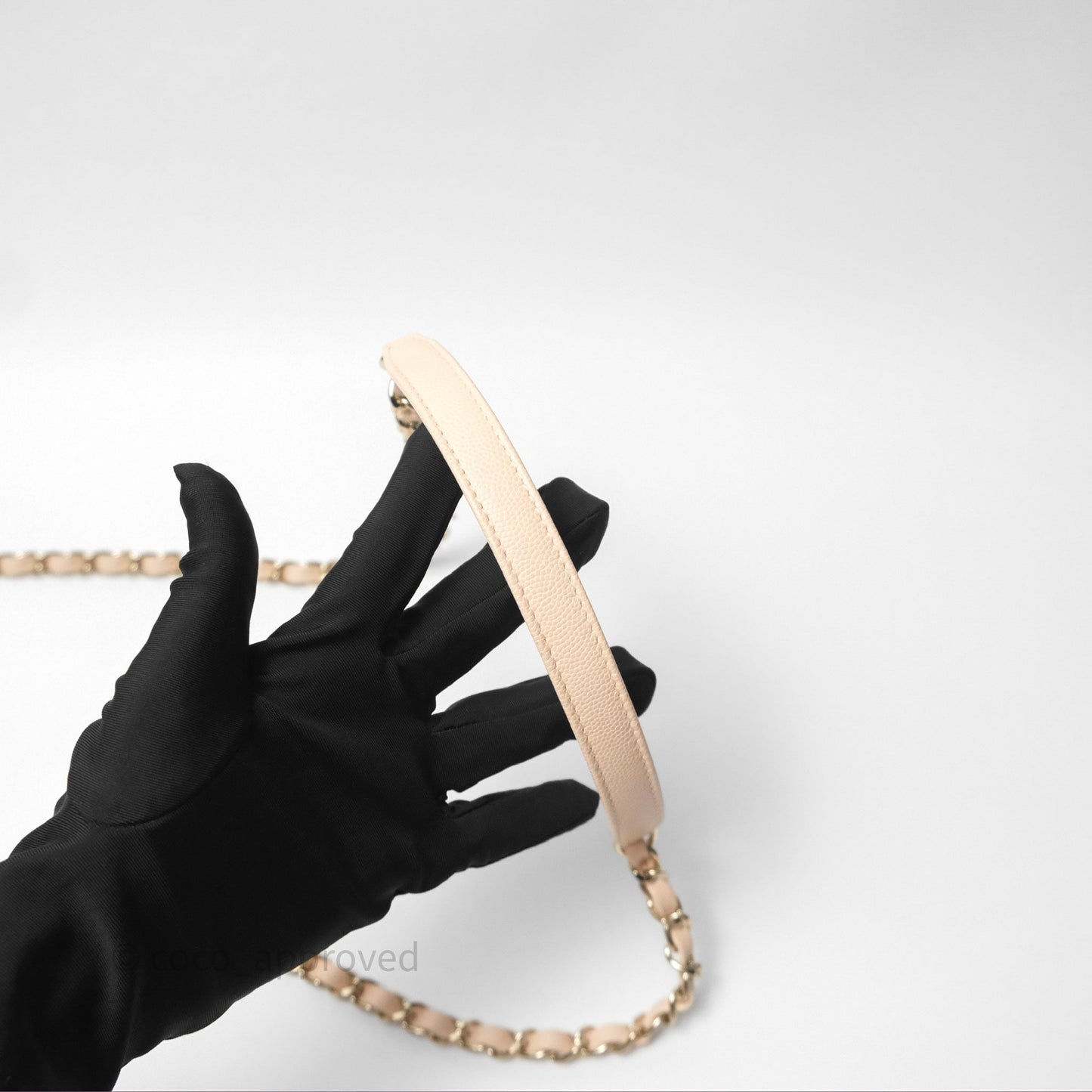 Chanel Quilted Small Like The Wallet Flap Light Beige Pink Caviar Light Gold Hardware 22C