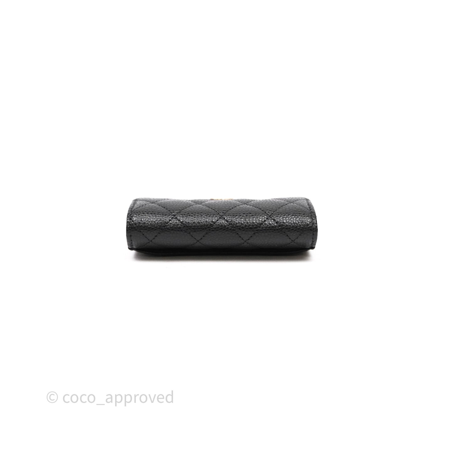 Chanel Quilted Flap Card Holder Caviar Black Gold Hardware