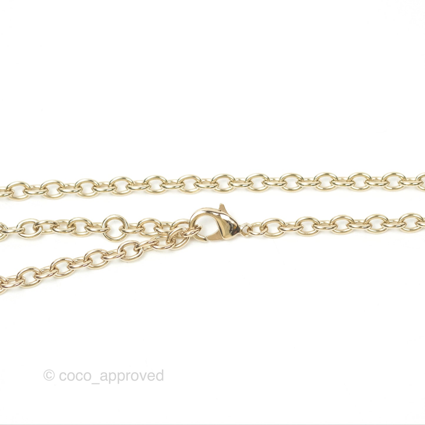 Chanel CC Lock Heart Locket Necklace Gold Tone 22B
