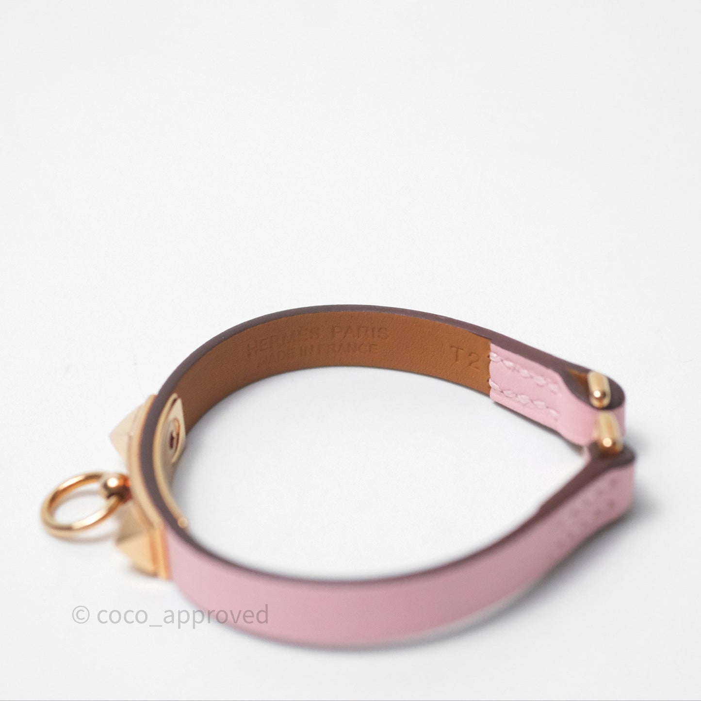 Hermès Rivale Mini Bracelet Rose Sakura 3Q Swift Rose Gold Hardware
