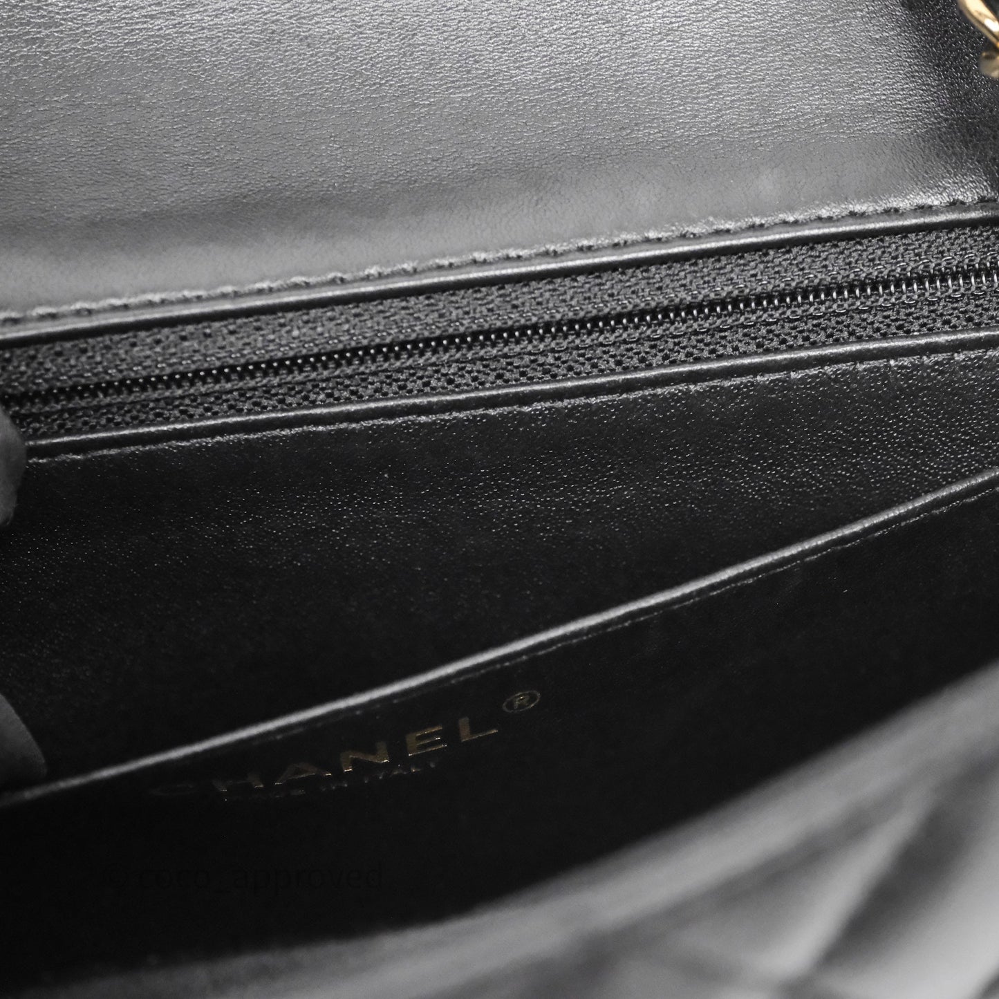 Chanel Mini Rectangular Flap Quilted Black Lambskin Gold Hardware