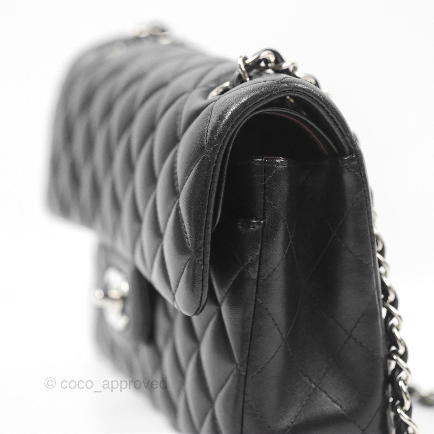 Chanel Small Classic Quilted Flap Black Lambskin Silver Hardware