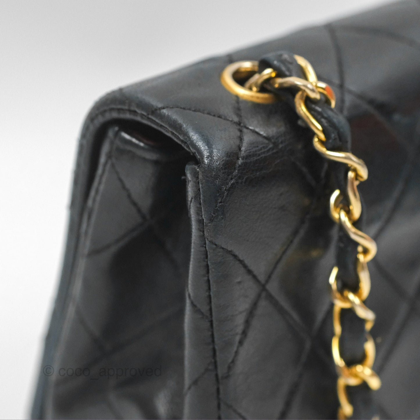 Chanel Vintage Mini Single Full Flap Bag Black Lambskin 24K Gold Hardware