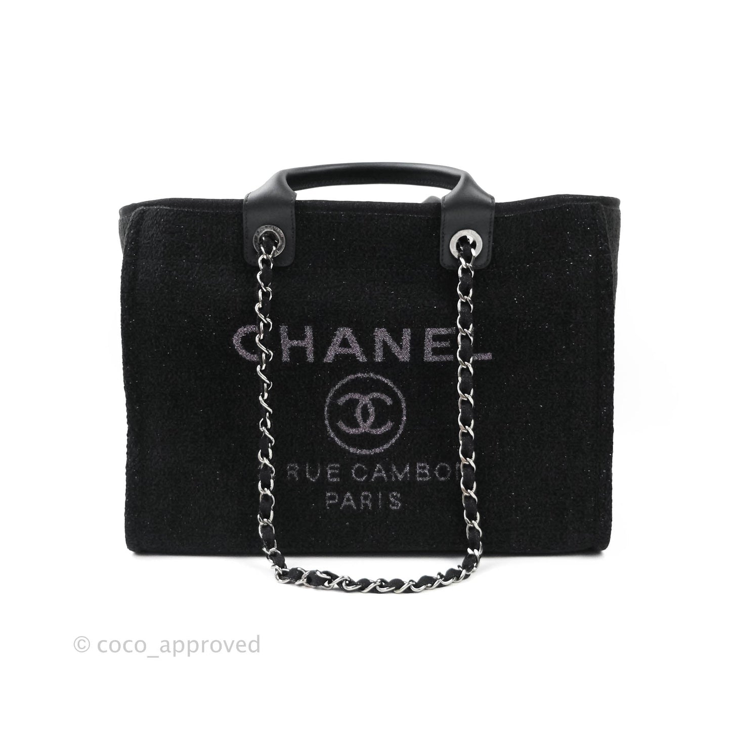 Chanel Large Deauville Black Glitter Lurex