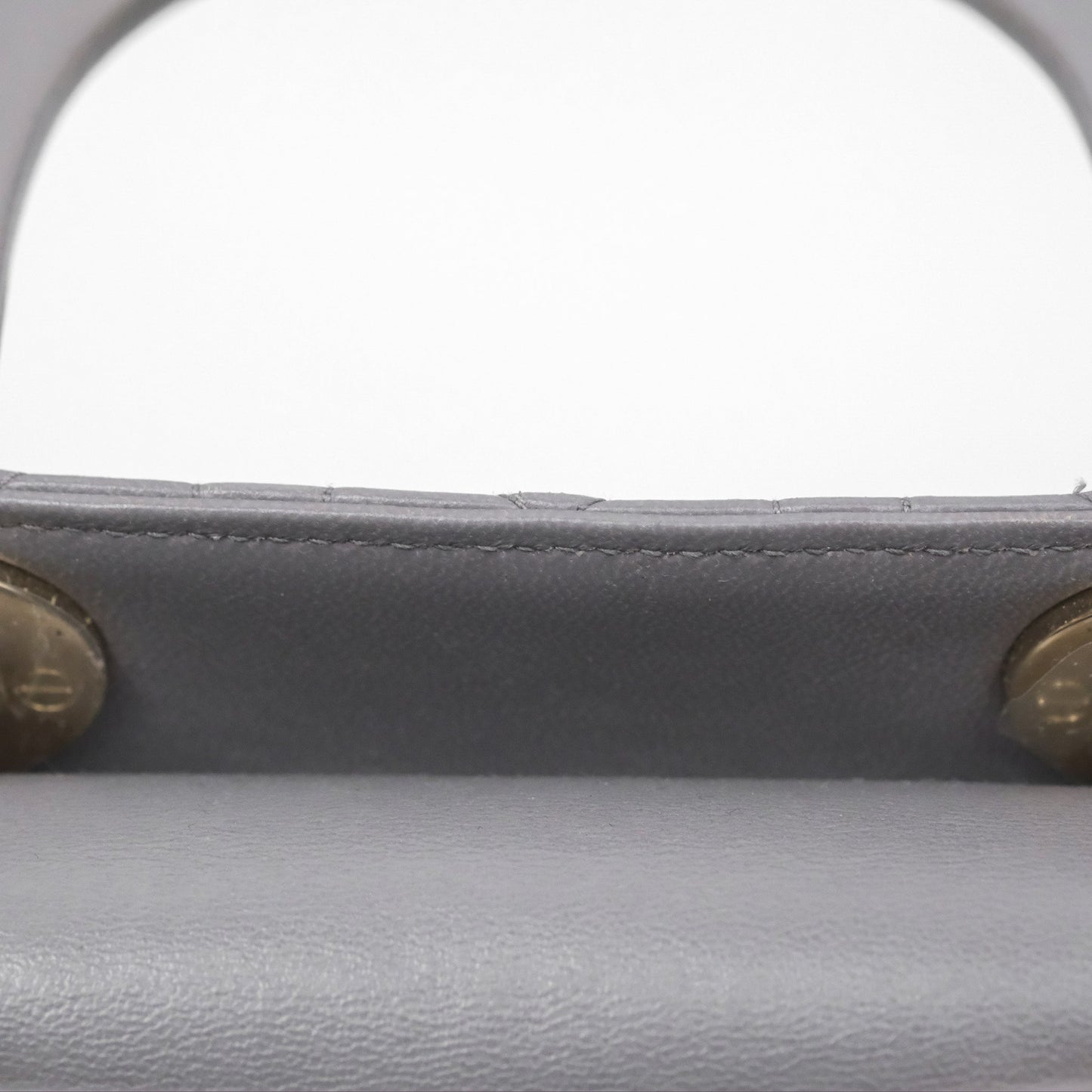 Christian Dior Mini Lady Dior Grey Lambskin Cannage Gold Hardware