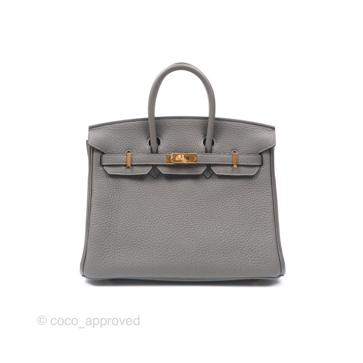 Hermes Birkin 25 Retourne Gris Meyer 0L Togo Gold Hardware