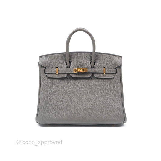 Hermes Birkin 25 Retourne Gris Meyer 0L Togo Gold Hardware