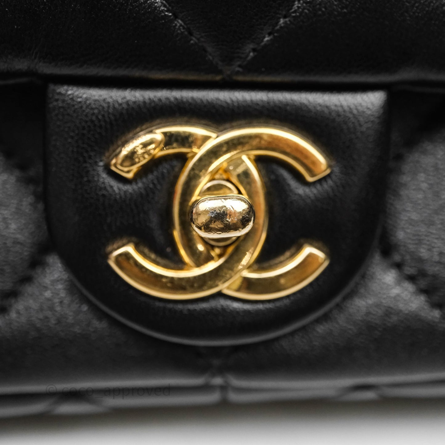 Chanel Small Funky Town Black Lambskin Aged Gold Hardware
