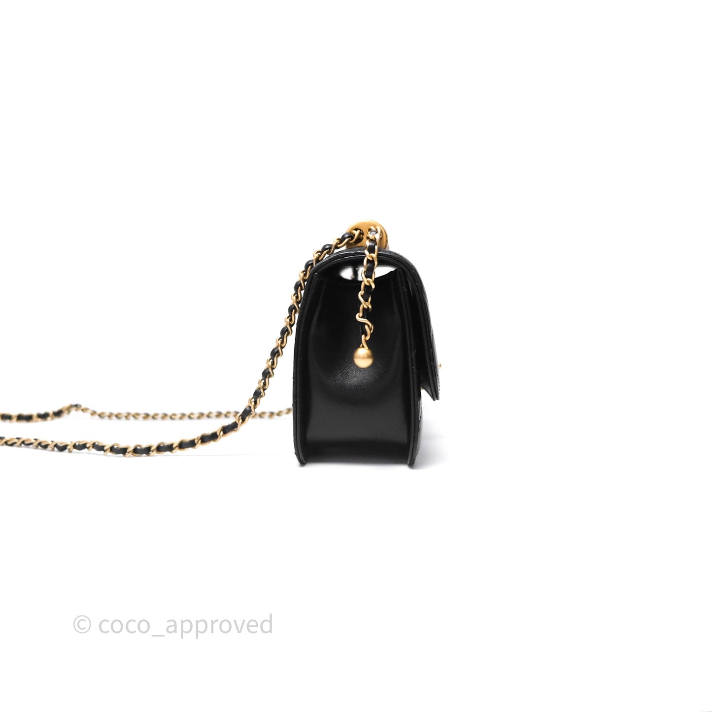 Chanel Quilted Mini Perfect Fit Adjustable Black Calfskin Gold Hardware